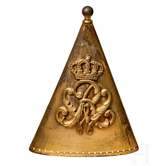 An Imperial German Prussian M 1871 Standarte pole top, streamer and oil cloth cover
