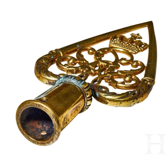 An Imperial German Prussian M 1871 Standarte pole top, streamer and oil cloth cover