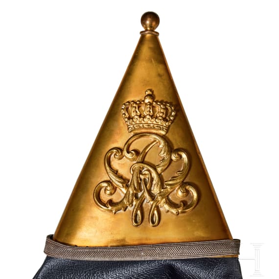 An Imperial German Prussian M 1871 Standarte pole top, streamer and oil cloth cover