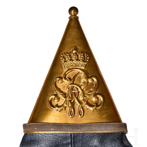 An Imperial German Prussian M 1871 Standarte pole top, streamer and oil cloth cover