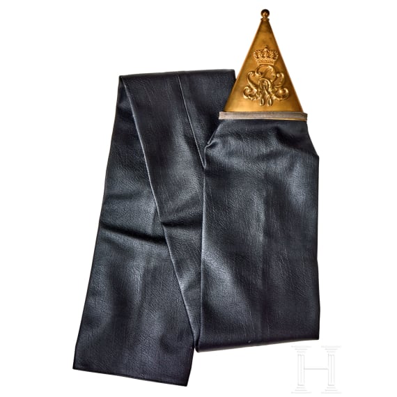 An Imperial German Prussian M 1871 Standarte pole top, streamer and oil cloth cover