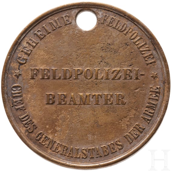 Dienstmarke eines Feldpolizeibeamten