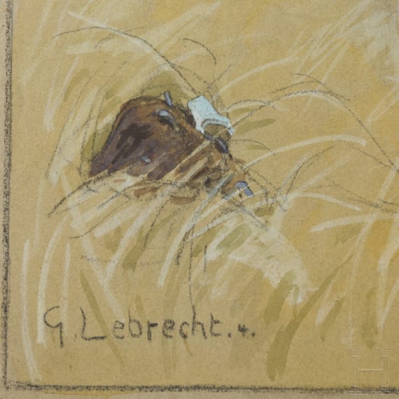 Georg Lebrecht (1875 - 1945) - Gouache "Vorw&auml;rts" aus dem Krieg 1866