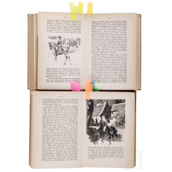 Georg Lebrecht (1875 - 1945) - 32 Tuschezeichnungen zum Preu&szlig;isch-&Ouml;sterreichischen Krieg 1866 sowie Illustrationen zu den Regensberg-B&uuml;chern "1866", um 1900