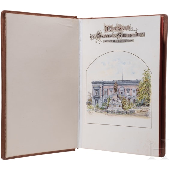 General der Infanterie August von Bomsdorff (1842 - 1912) - prunkvolles Abschiedsgeschenk des V. Armeekorps zum 4. April 1899