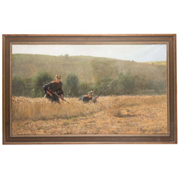 Carl R&ouml;chling (1855 - 1920) - "Infanterie r&uuml;ckt vor"