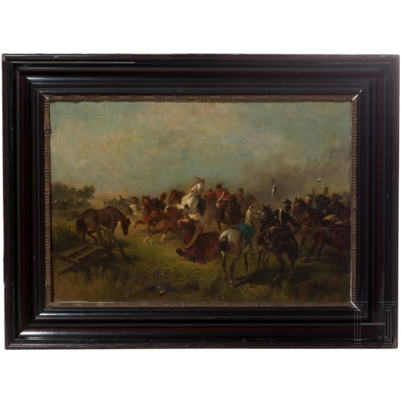 Ludwig Behringer (1824 - 1903) - Reitergefecht im Deutsch-Franz&ouml;sischen Krieg 1870/71