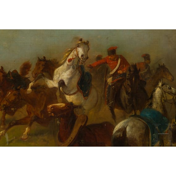 Ludwig Behringer (1824 - 1903) - Reitergefecht im Deutsch-Franz&ouml;sischen Krieg 1870/71