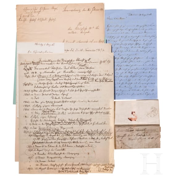 Dokumente der preu&szlig;ischen Offiziersfamilie von Versen, 2. H&auml;lfte 19. Jhdt.