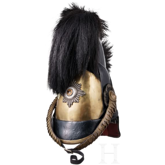 Helm M 1809 f&uuml;r Offiziere des Regiments Garde du Corps oder der Gardek&uuml;rassiere, Trageweise um 1830