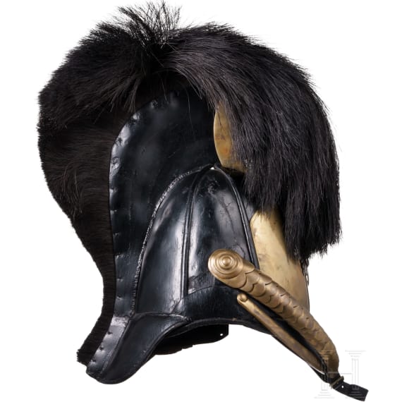 Helm M 1809 f&uuml;r Offiziere des Regiments Garde du Corps oder der Gardek&uuml;rassiere, Trageweise um 1830