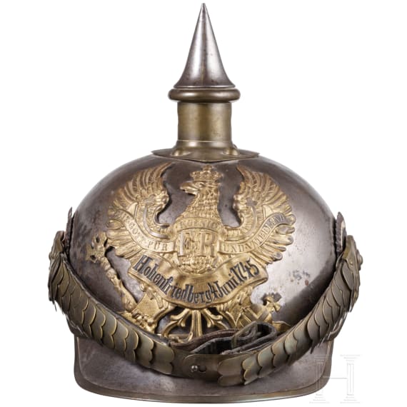 Helm M 1889 f&uuml;r Mannschaften im K&uuml;rassier-Regiment "K&ouml;nigin" (Pommersches) Nr. 2, um 1900