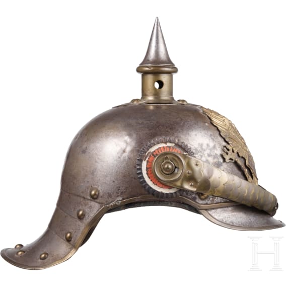 Helm M 1889 f&uuml;r Mannschaften im K&uuml;rassier-Regiment "K&ouml;nigin" (Pommersches) Nr. 2, um 1900