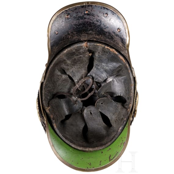Helm M 1889 f&uuml;r Mannschaften im K&uuml;rassier-Regiment "K&ouml;nigin" (Pommersches) Nr. 2, um 1900