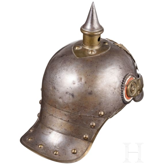 Helm M 1889 f&uuml;r Mannschaften im K&uuml;rassier-Regiment "K&ouml;nigin" (Pommersches) Nr. 2, um 1900