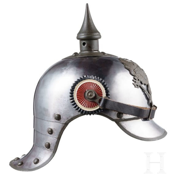 Helm M 1889 f&uuml;r Mannschaften der K&uuml;rassiere in Kriegsausf&uuml;hrung, um 1915