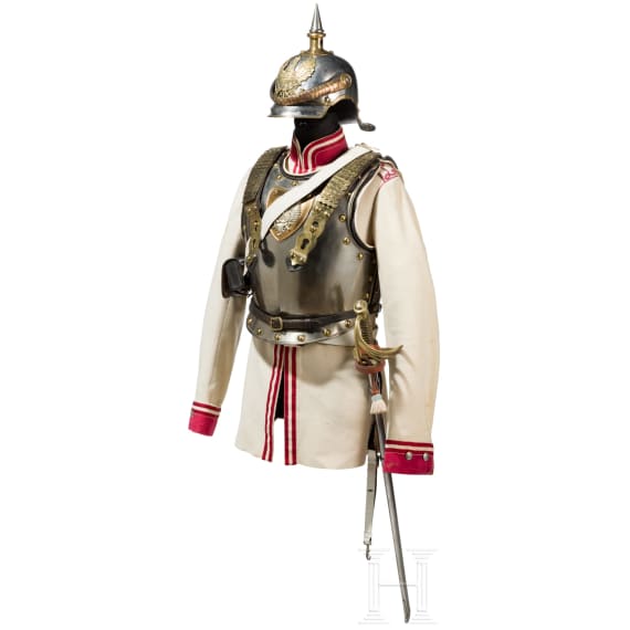 Uniformensemble f&uuml;r Mannschaften im K&uuml;rassier-Regiment "K&ouml;nigin" (Pommersches) Nr. 2, Ende 19. Jhdt.