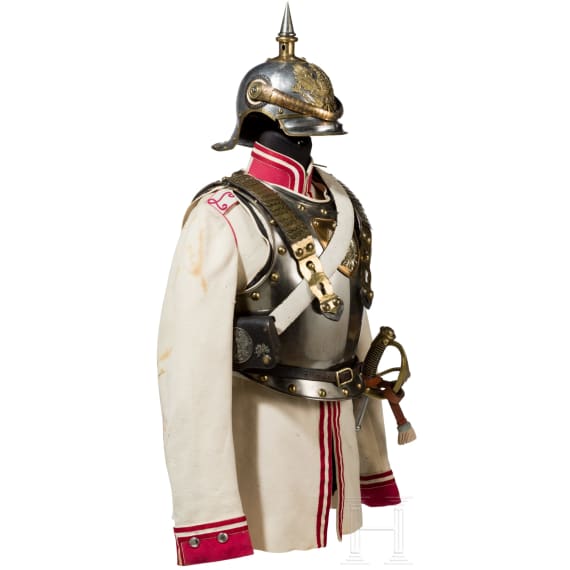 Uniformensemble f&uuml;r Mannschaften im K&uuml;rassier-Regiment "K&ouml;nigin" (Pommersches) Nr. 2, Ende 19. Jhdt.