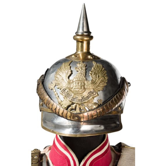 Uniformensemble f&uuml;r Mannschaften im K&uuml;rassier-Regiment "K&ouml;nigin" (Pommersches) Nr. 2, Ende 19. Jhdt.