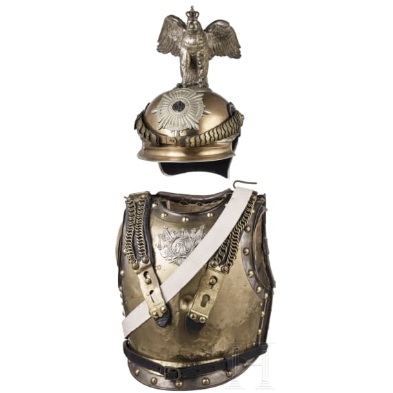 Helm M 1889 und K&uuml;rass f&uuml;r Mannschaften des Regiments Garde du Corps