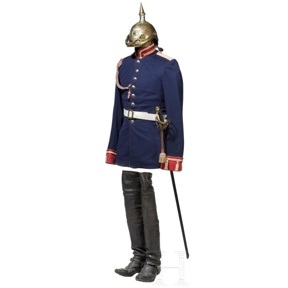 Uniformensemble f&uuml;r Mannschaften im Regiment Garde du Corps, vor 1889