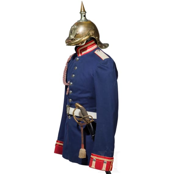 Uniformensemble f&uuml;r Mannschaften im Regiment Garde du Corps, vor 1889