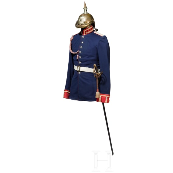 Uniformensemble f&uuml;r Mannschaften im Regiment Garde du Corps, vor 1889