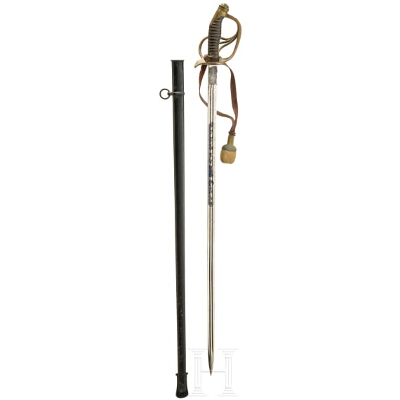 K&uuml;rassierdegen M 54 f&uuml;r Offiziere im K&uuml;rassierregiment "von Driesen" (Westf&auml;lisches) Nr. 4, um 1910