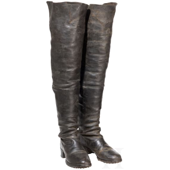 Ein Paar hohe Stiefel f&uuml;r Mannschaften der K&uuml;rassiere, Ende 19. Jhdt.