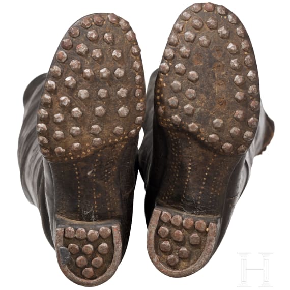 Ein Paar hohe Stiefel f&uuml;r Mannschaften der K&uuml;rassiere, Ende 19. Jhdt.