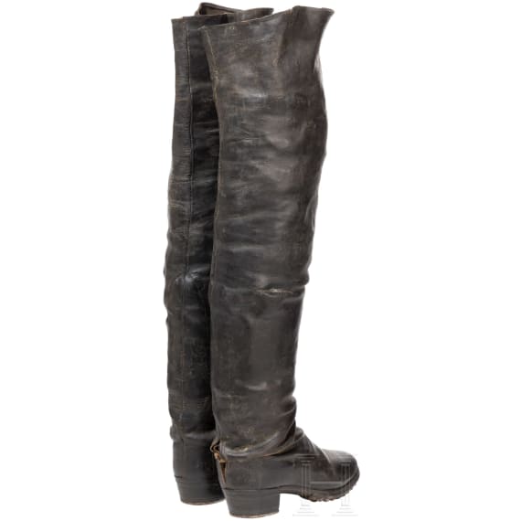 Ein Paar hohe Stiefel f&uuml;r Mannschaften der K&uuml;rassiere, Ende 19. Jhdt.