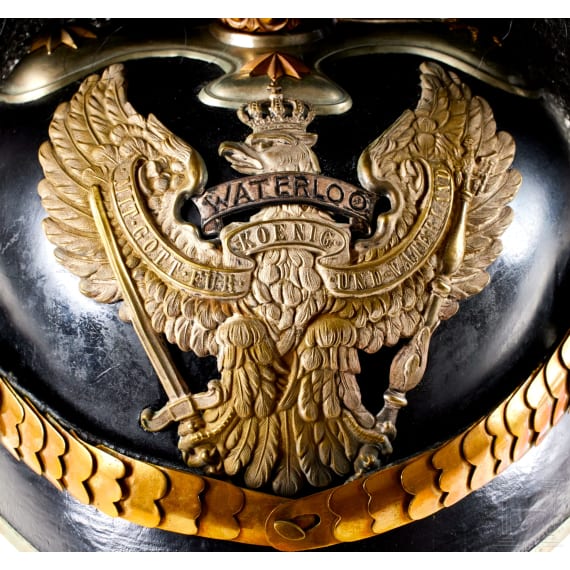 Helm f&uuml;r Offiziere des Dragoner-Regiments Nr. 16, mit Haarbusch