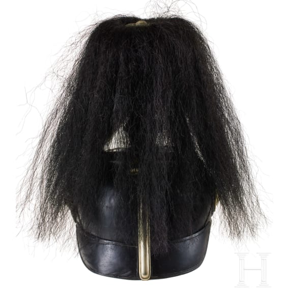 Helm f&uuml;r Offiziere des Dragoner-Regiments Nr. 16, mit Haarbusch