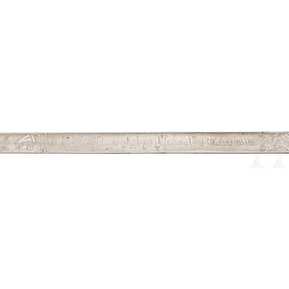An Imperial German Prussian sword M 89 for J&auml;ger Regt. Zu Pferde Nr. 2 and 7