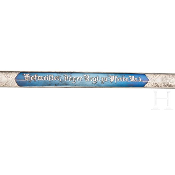 An Imperial German Prussian sword M 89 for J&auml;ger Regt. Zu Pferde Nr. 5