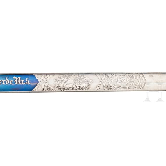 An Imperial German Prussian sword M 89 for J&auml;ger Regt. Zu Pferde Nr. 5