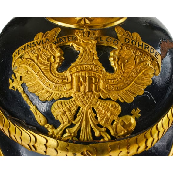 A helmet for Prussian Field Artillery Regiment 10 Officers