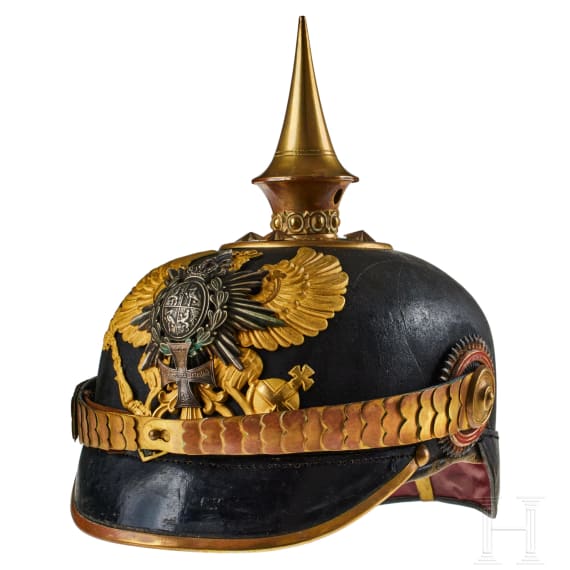 Helm f&uuml;r einen Reserveoffizier im 7. Th&uuml;ringischen Infanterie-Regiment Nr. 96, II. Bataillon