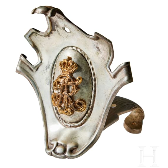An Imperial German Saxon Guard Reiter officer's shield and base for parade lion