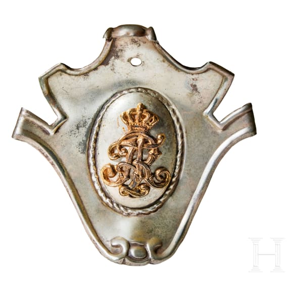An Imperial German Saxon Guard Reiter officer's shield and base for parade lion