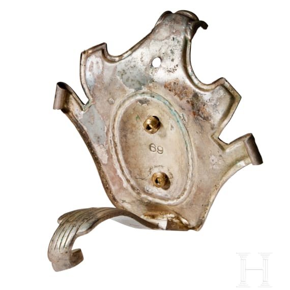 An Imperial German Saxon Guard Reiter officer's shield and base for parade lion