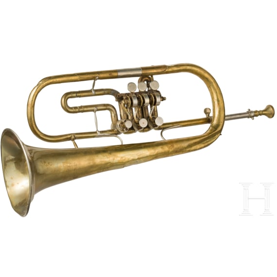 Fl&uuml;gelhorn des K&ouml;niglich S&auml;chsischen Infanterie-Regiments Nr. 105, datiert 1908