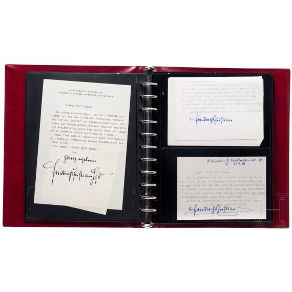 Prinz Friedrich Christian, Herzog von Sachsen (1893 - 1968), und Prinz Georg - Sammlung pers&ouml;nliche Korrespondenz, 1930er - 1960er Jahre