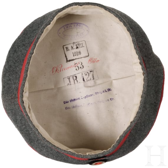 Feldm&uuml;tze M 1910 f&uuml;r Mannschaften im Infanterie-Regiment Nr. 127