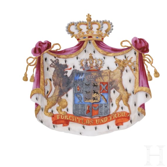 K&ouml;nig Wilhelm I. von W&uuml;rttemberg (1781 - 1864) - zwei KPM-Kaffeegedecke mit dem kgl. Wappen, um 1816/17