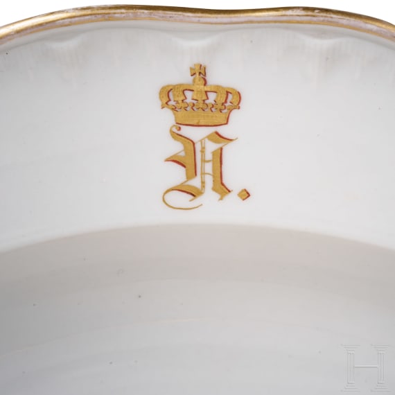 Herzog Nikolaus von W&uuml;rttemberg (1833 - 1903) - vier Teile seines KPM-Speiseservices, um 1860