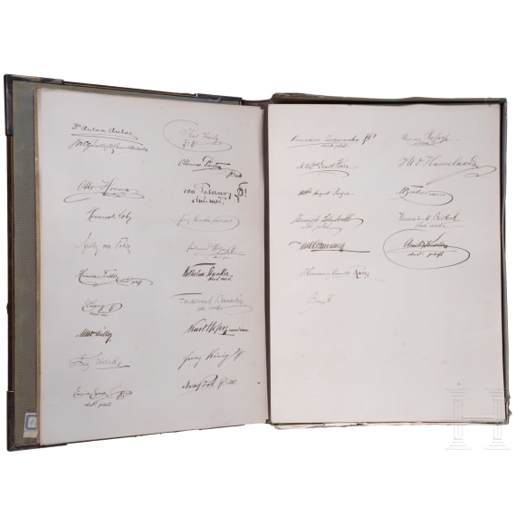 Otto F&uuml;rst von Bismarck (1815 - 1898) - Gl&uuml;ckwunsch der "treu ergebenen conservativen Burschenschaften an den &ouml;sterreichischen Hochschulen" zu seinem 70. Geburtstag 1885