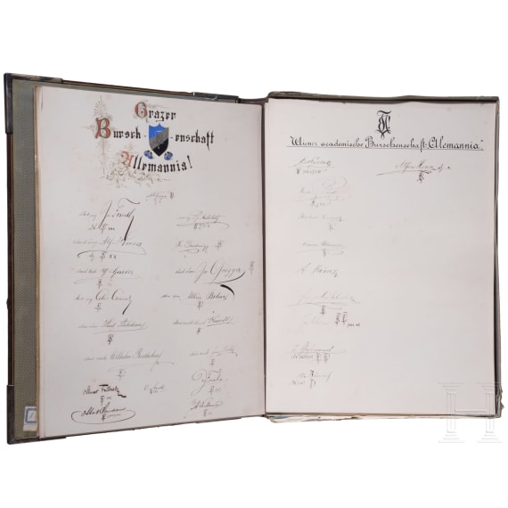 Otto F&uuml;rst von Bismarck (1815 - 1898) - Gl&uuml;ckwunsch der "treu ergebenen conservativen Burschenschaften an den &ouml;sterreichischen Hochschulen" zu seinem 70. Geburtstag 1885
