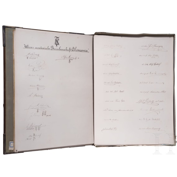 Otto F&uuml;rst von Bismarck (1815 - 1898) - Gl&uuml;ckwunsch der "treu ergebenen conservativen Burschenschaften an den &ouml;sterreichischen Hochschulen" zu seinem 70. Geburtstag 1885