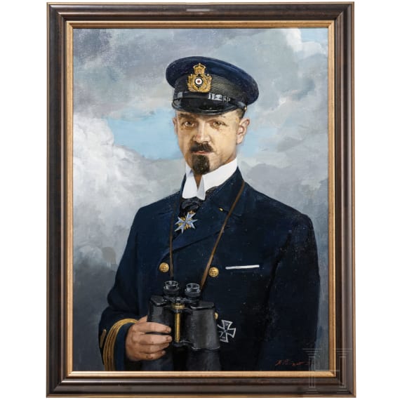 Portraitgem&auml;lde des "Piraten des Kaisers", Kapit&auml;nleutnant Nikolaus Graf zu Dohna-Schlodien